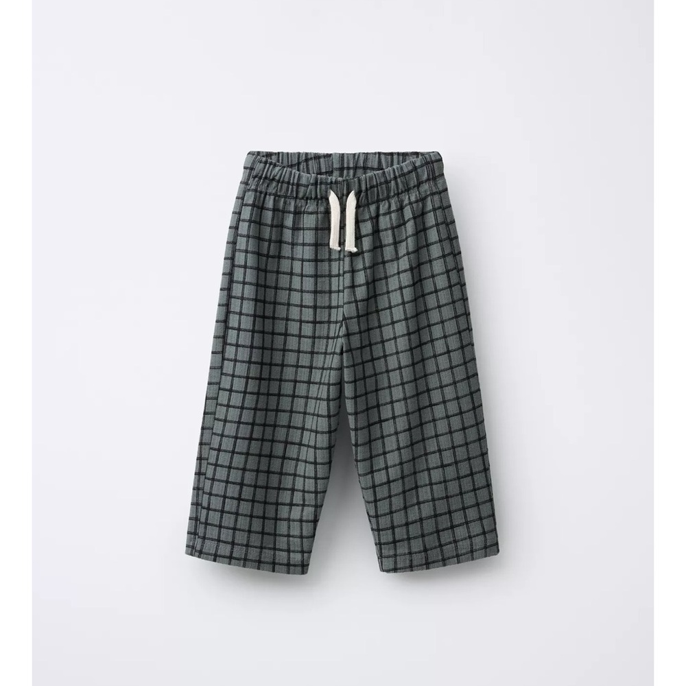 ZARA PLAID STRAIGHT PANTS N